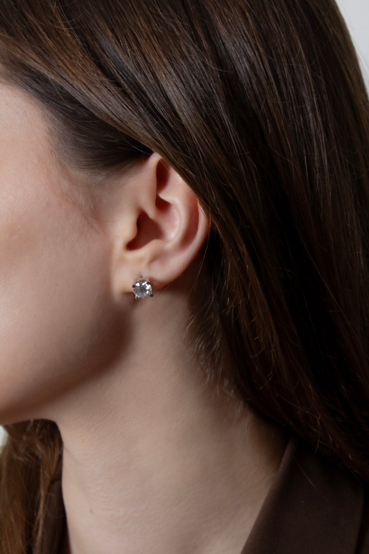 Self 925 Ayar Gümüş Swarovski Tektaş Küpe