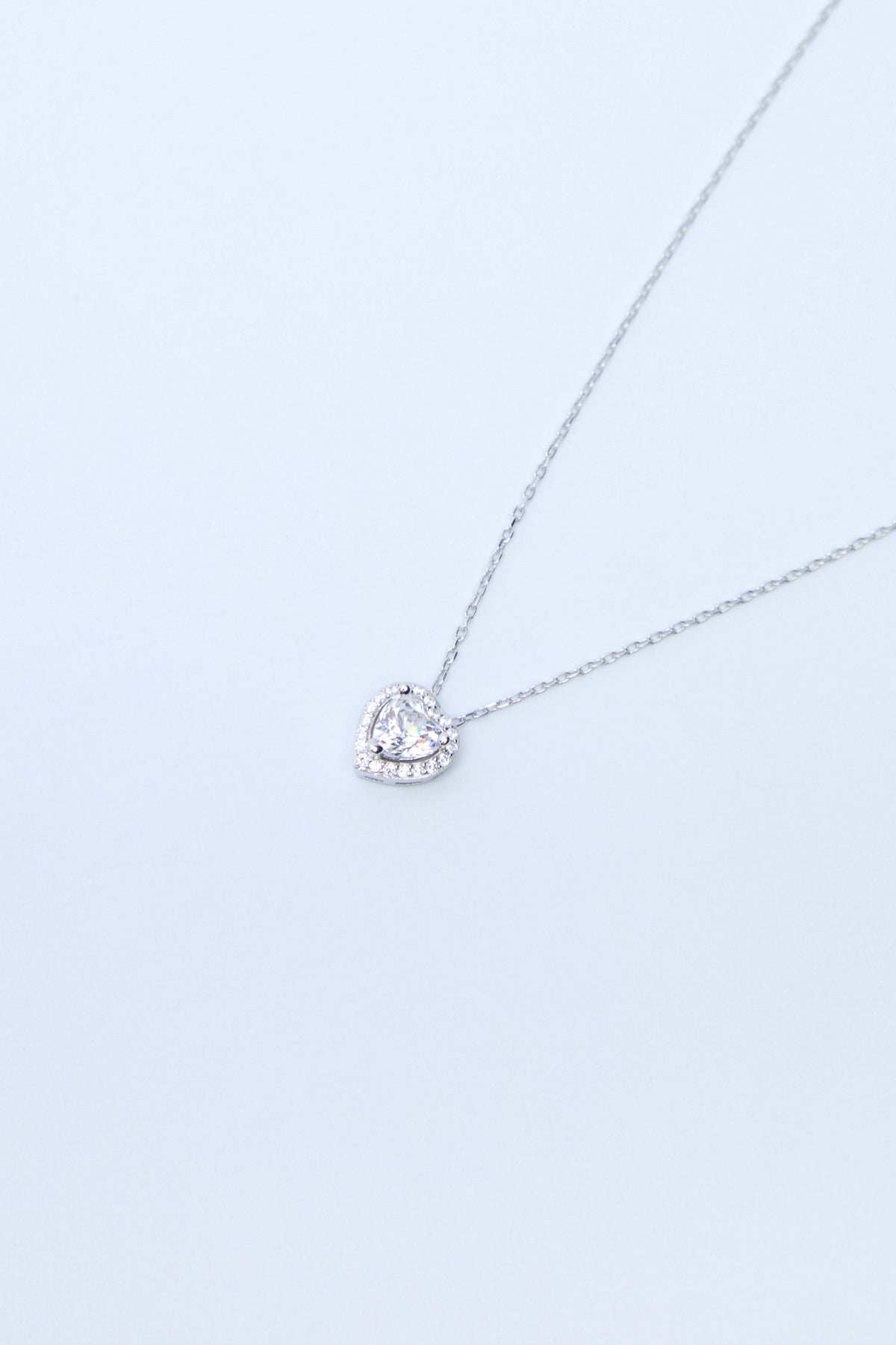Orla 925 Ayar Gümüş Swarovski Tektaş Kalp Kolye
