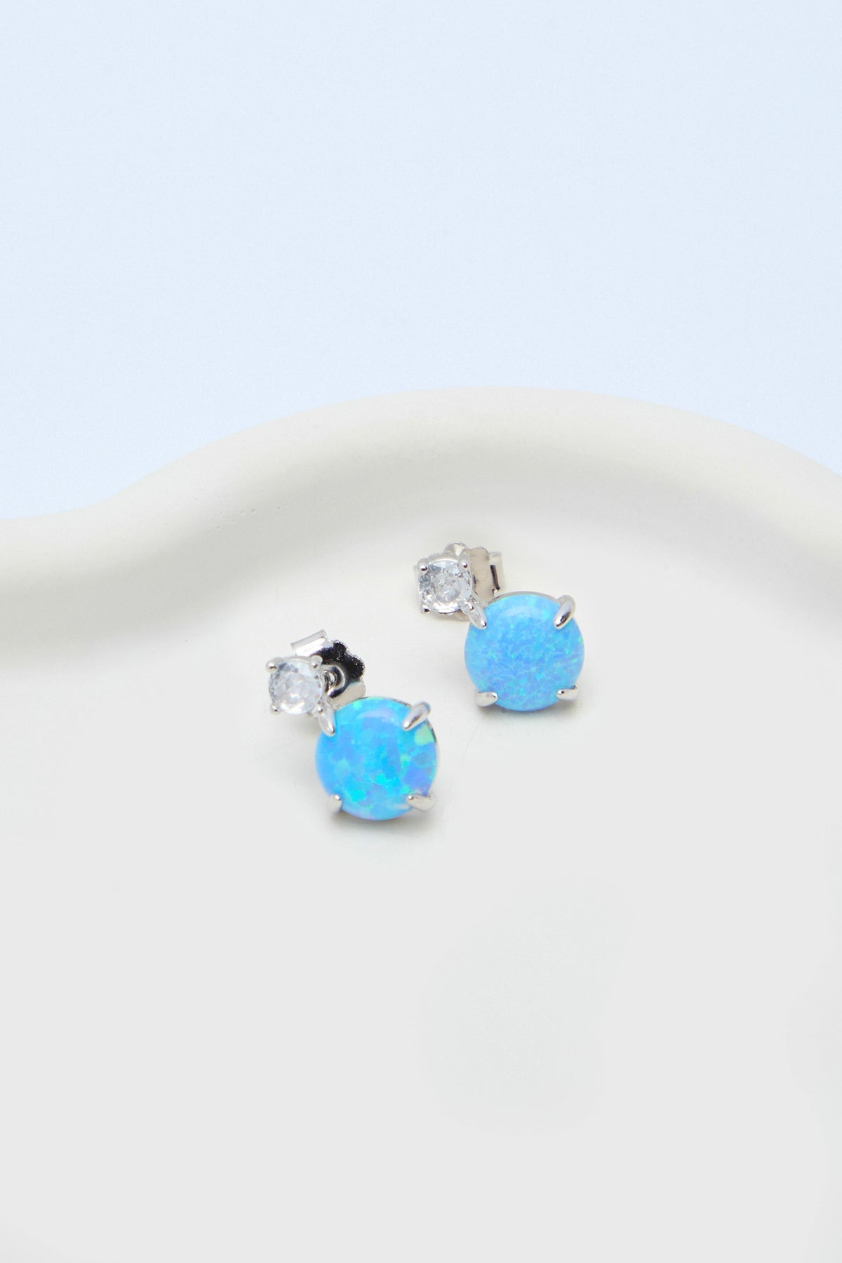 Sable 925 Ayar Gümüş Opal Taşlı Küpe